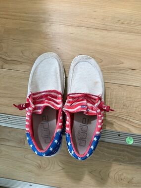 Canvas Slip-On Sneakers with Red, White & Blue Accents